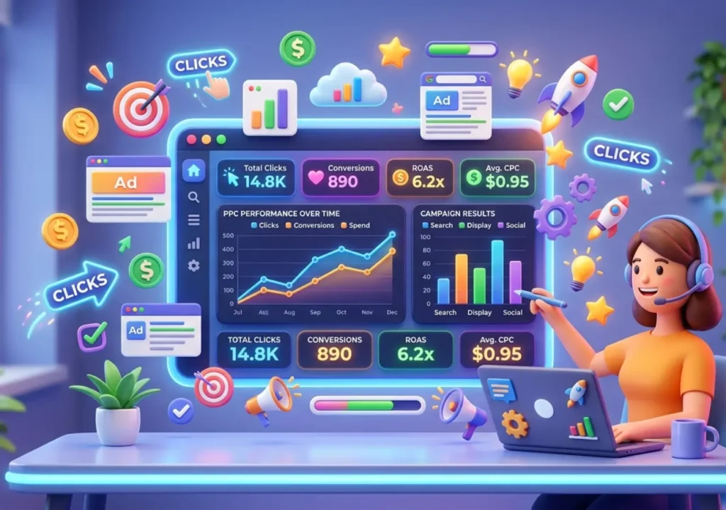 Ilustrasi dashboard iklan PPC